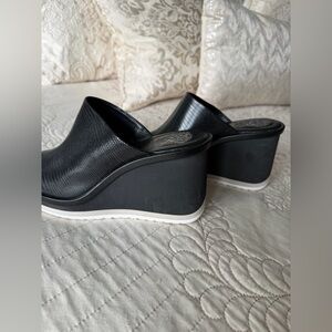 Vince Camuto Black Wedge Mules - LIKE NEW